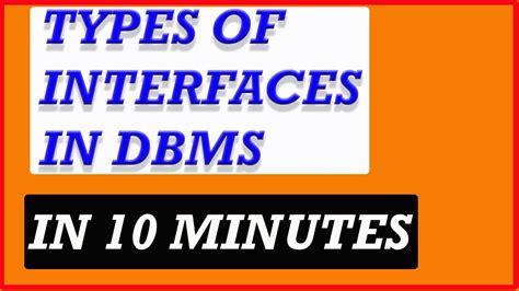 Types Of Interface In Dbms Interfaces In DBMS YouTube