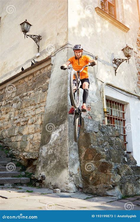 Man Doing a Stunt on a Mountain Bike. Stock Image - Image of adventure ...