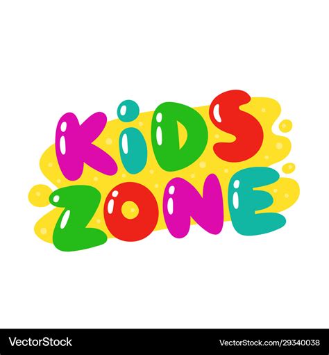 Kids zone logo cartoon Royalty Free Vector Image