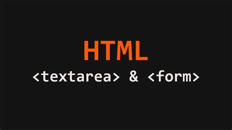 Textarea Form Attribute HTML Example YouTube