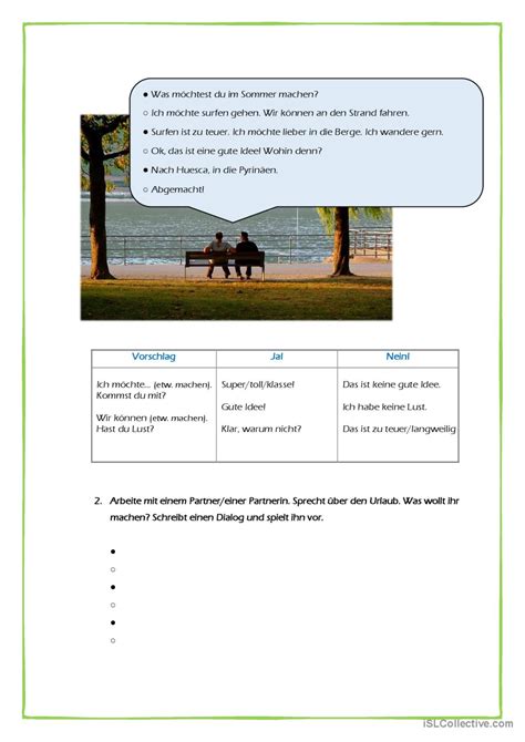 Sporturlaub In Der Natur English Esl Worksheets Pdf Doc