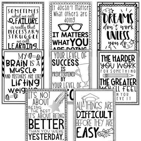 Growth Mindset Posters And Motivational Quotes Bulletin Board