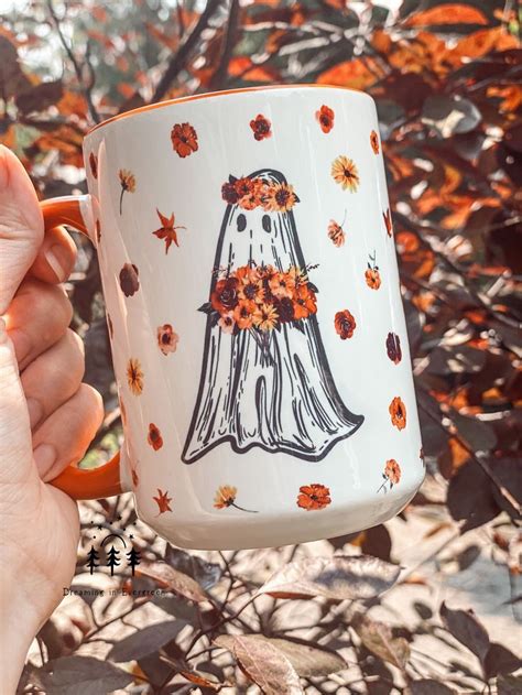 Cottagecore Floral Ghostie Bride Coffee Mug Spooky Mug Etsy Mugs