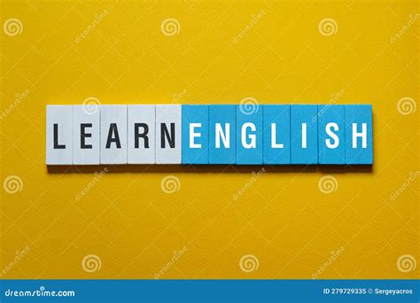 Learn English Word Concept On Building Blocks Text Stock Image