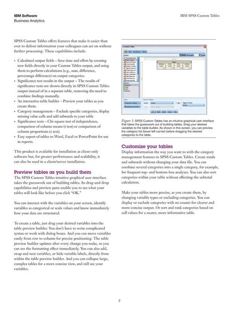 IBM SPSS Custom Tables Create Custom Tabls Inn No Time Pdf