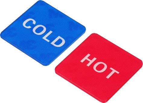 Amazon PATIKIL Self Stick Hot Cold Water Label 2 Pairs 4 Pack Acrylic Square Sticker