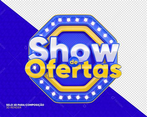 Show De Ofertas Selo 3d Azul Para Composição Psd [download] Designi