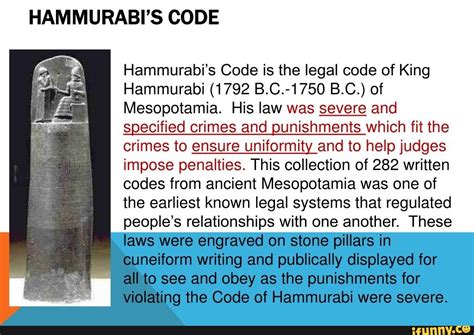 HAMMURABI S CODE Hammurabi S Code Is The Legal Code Of King Hammurabi