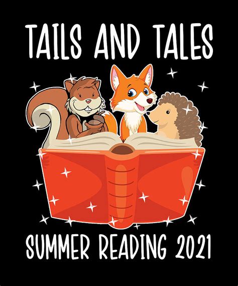 Tails And Tales Summer Reading 2021 Book Librarian Digital Art By