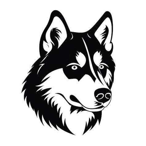 Husky Siberiano Icono Negrita Blanco Y Negro Ilustraci N Vectorial