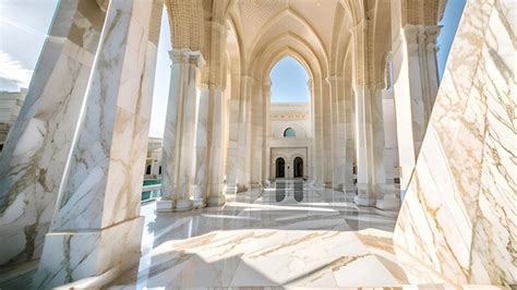 Premium Ai Image A Building With Columns And A Blue Sky