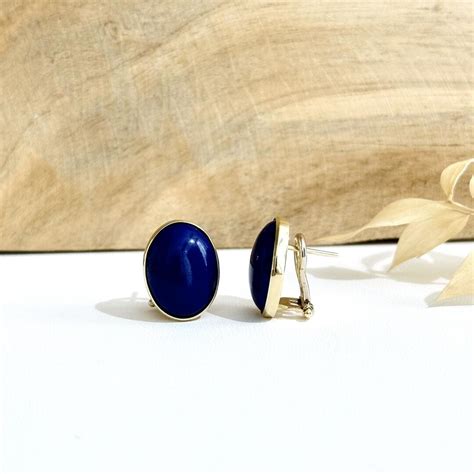 Lapis Lazuli Ohrclips Mit Dorn Gelbgold Juwelier Silvia