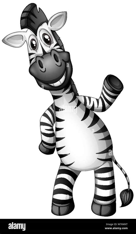 Happy Zebra On White Background Illustration Stock Vector Image And Art