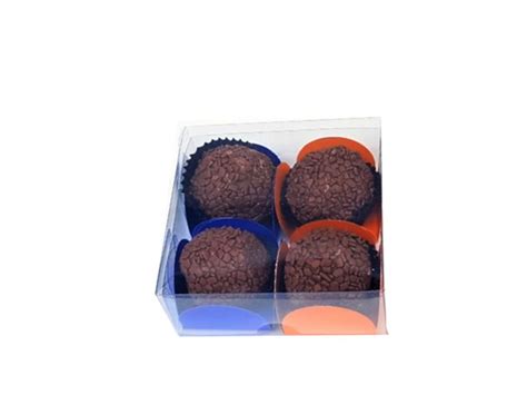 20 Caixas De Acetato Para 4 Doces E Brigadeiros 8x8x3 Elo7