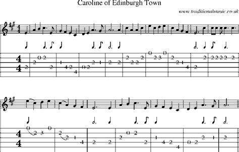 Guitar Tab And Sheet Music For Caroline Of Edinburgh Town