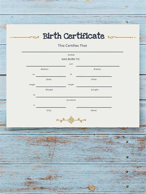 Official Blank Birth Certificate Template