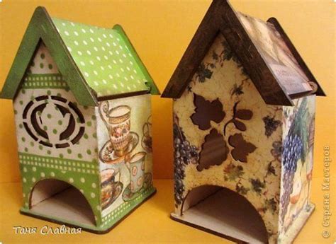 Декор предметов Декупаж Чайные домики Клей Краска Салфетки фото 1 ...