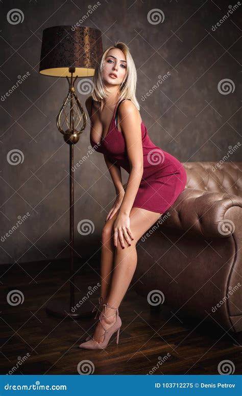 Belle Fille Blonde Dans Une Robe Sexy Image Stock Image Du B Ti Mod Le
