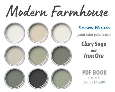 Sherwin Williams Modern Farmhouse Paint Color Palette With Iron Ore And