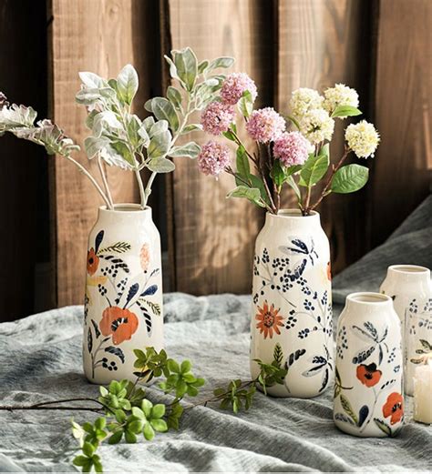 Hand Painted Flower Vase Ceramic Planter Decoration Viburnum Etsy