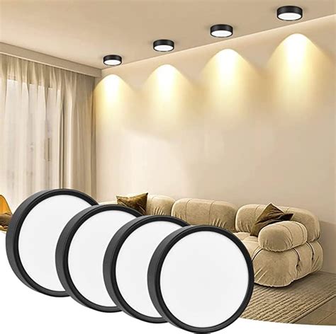 Lampara De Techo Led 4 Piezassilampdi 15w 3000k 12cm Plafones Para Techo Interiorlamparas De