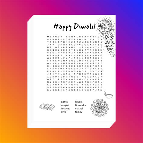 Diwali Word Search Word Search Boss