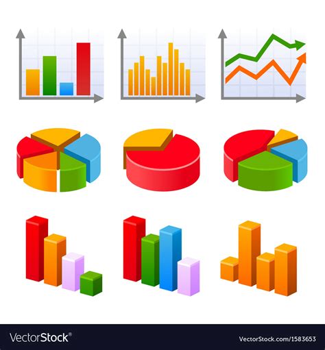 Infographic Set With Colorful Charts And Diagram Vector Image