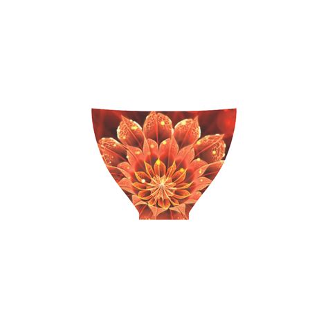 Black String Red Dahlia Fractal Flower With Beautiful Bokeh Custom Bikini Swimsuit Id D