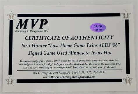 Lot Detail Torii Hunter Alds Minnesota Twins Game Used