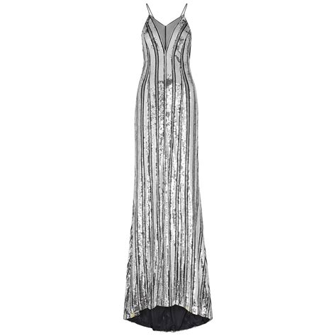 Buy Galvan Galvan Kate Sequin Embellished Gown Silver At 39 Off