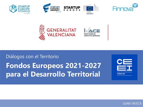 Fondos Europeos 2021 2027 Para El Desarrollo Territorial Ponencias