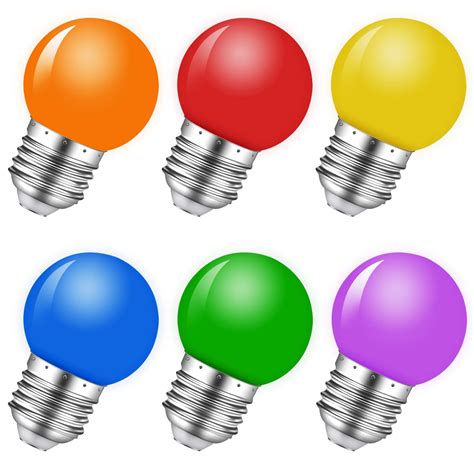 Buy Colored Light Bulbs,1W LED G45 E26/E27 Light Bulb,Red Green Blue ...