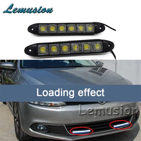 2x Car Led Daytime Running Light 6 Led Lamp For Peugeot 307 206 308 407 207 3008 2008 508 406