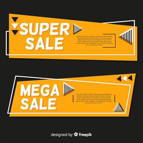 Banners Geom Tricos De Rebajas Vector Gratis