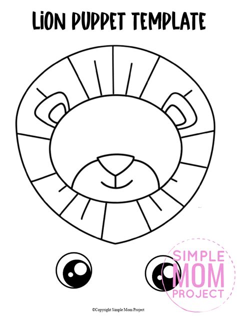 Free Printable Lion Paper Bag Puppet Template - Simple Mom Project