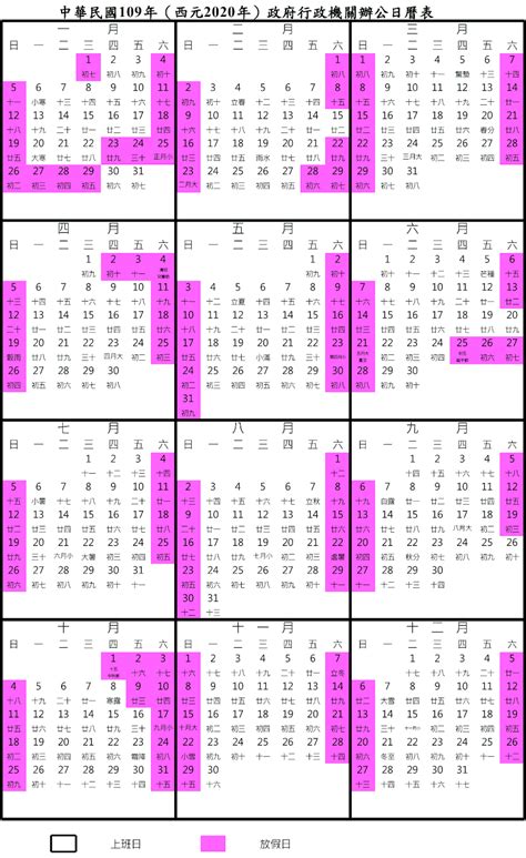 110 年政府行政機關辦公日曆表，2021 年三天以上連續假期七次