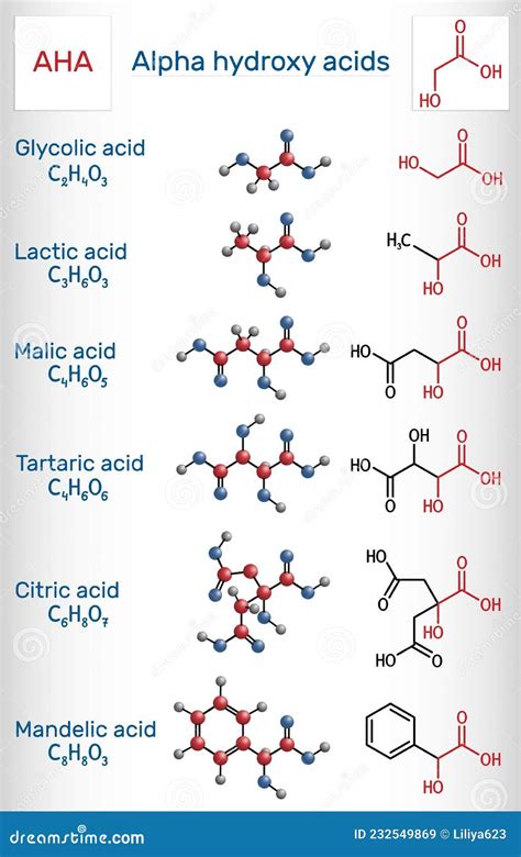 Alfa Hydroxyzuren Aha Glycolic C H O Lactac H O Malic C H O