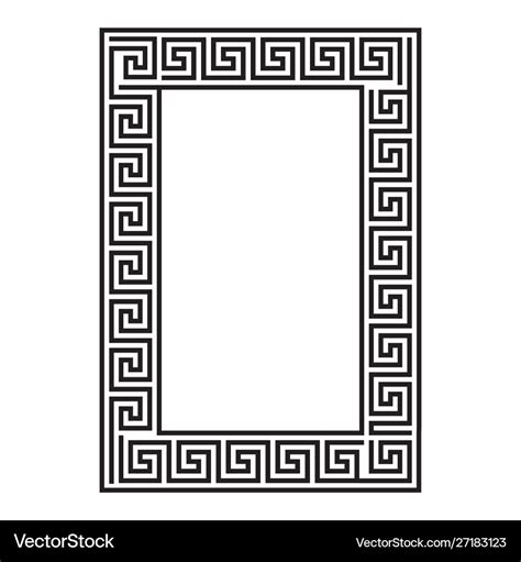 Greek key rectangle frame border Royalty Free Vector Image