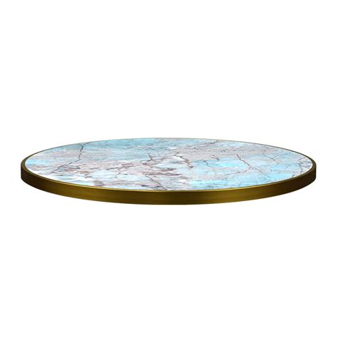 Horeca Table Top Round Faux Marble Green 3 Cm Thick