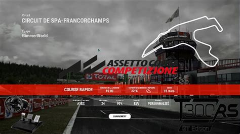 Assetto Corsa Competizione Vue Du Casque Sous La Pluie A Spa