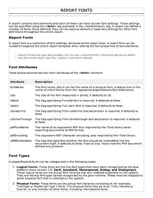 Fillable Online REPORT FONTS Fax Email Print PdfFiller