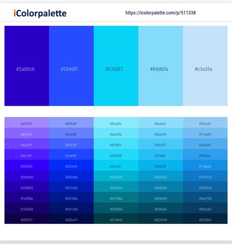 5 Latest Color Schemes with Medium Blue And Light Cyan Color tone combinations | 2024 ...