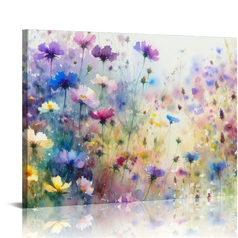 Gotuvs Spring Art Watercolor Wildflowers Colorful Floral Bright Boho