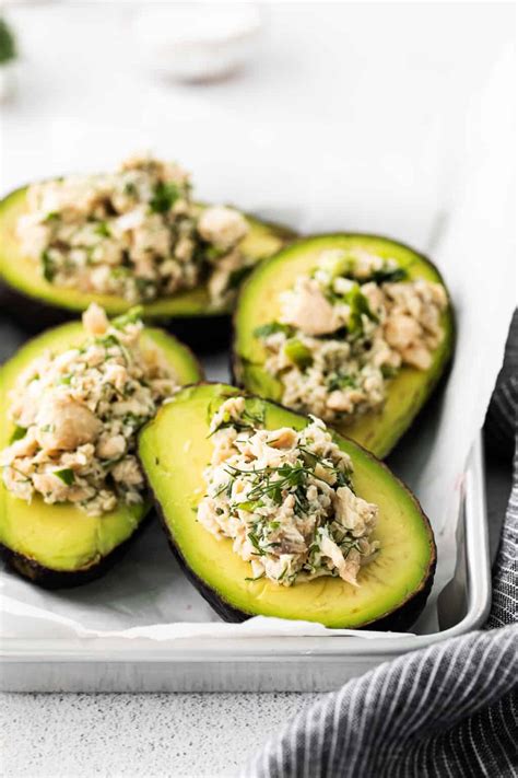 Stuffed Avocados Salmon Salad Fit Foodie Finds