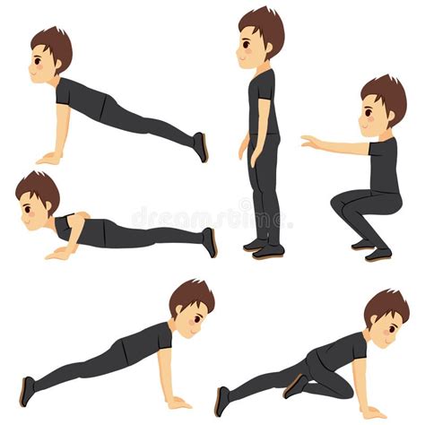 Ejercicio De Burpees Para El Bodey Ilustración del Vector Ilustración