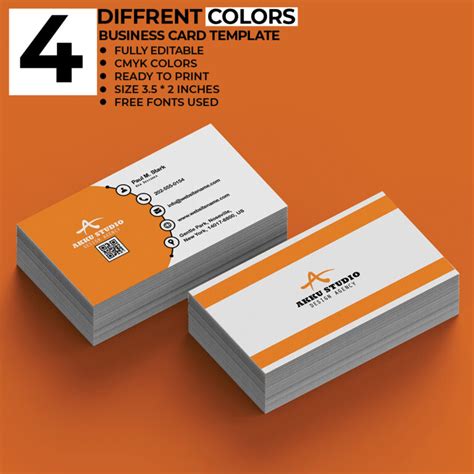 Business Card Design 4 Color - MasterBundles