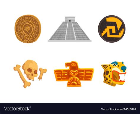 Maya civilization ethnic symbols with chichen itza