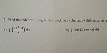 Answered Find The Indefinite Integrals And Bartleby