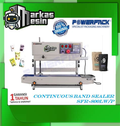 Continuous Band Sealer Mesin Segel Plastik SFR 800LW P POWERPACK