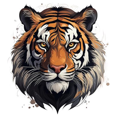 Mascota De Cabeza De Tigre Aislada En El Fondo Transparente Creado Con